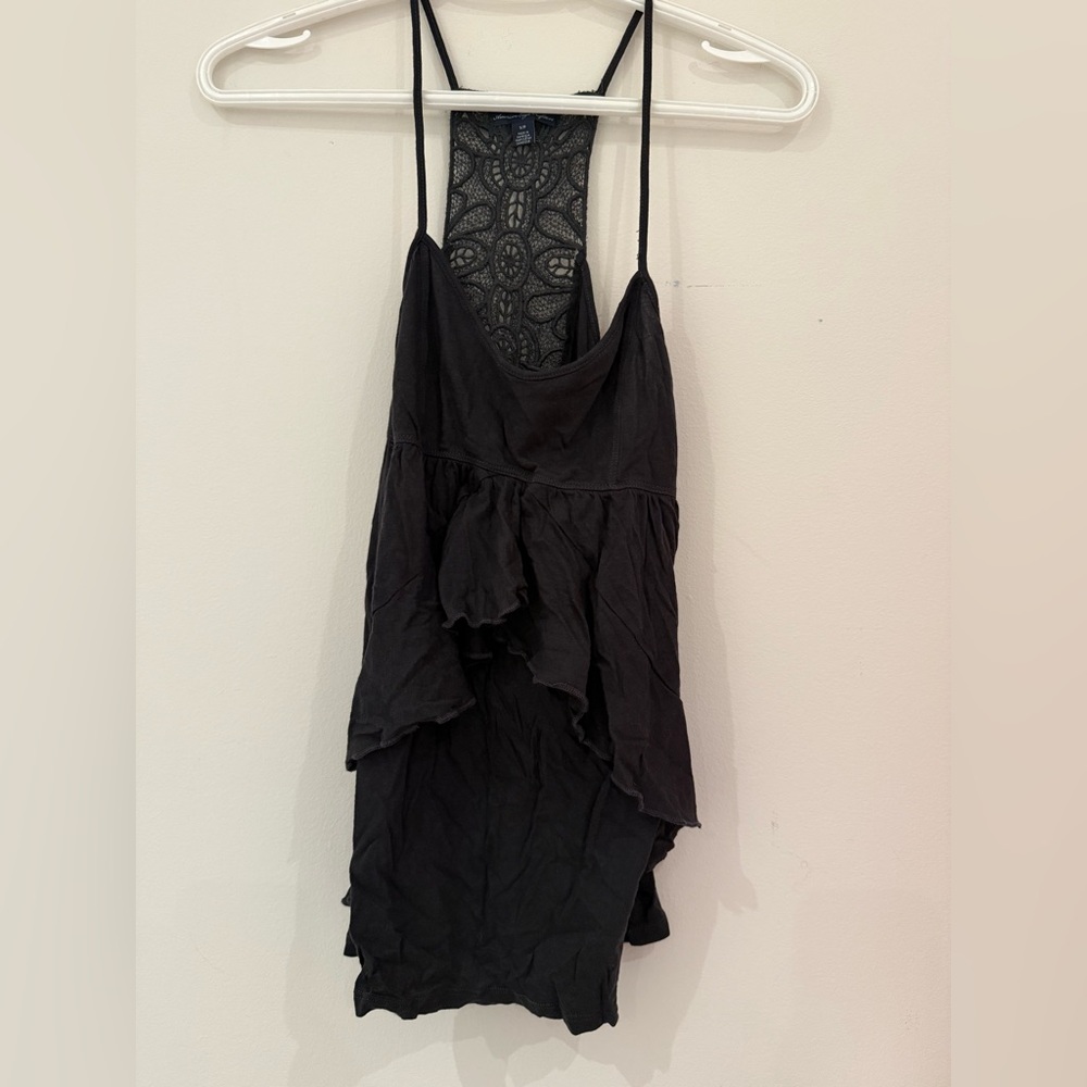 American Eagle Outfitters Black Lace Back Top